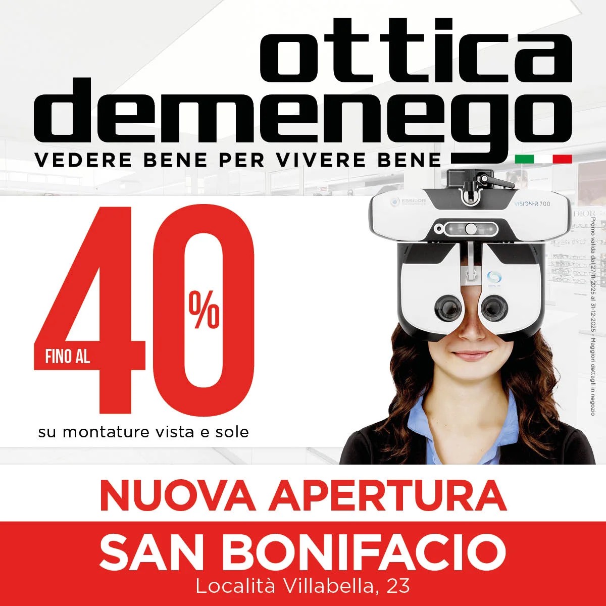 Ottica Demenego apre a San Bonifacio con sconti fino al 40%!